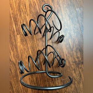 Black Metal 4 Bottle Wine Stand